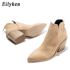 Casual Western Cowboy Ankle Boots High Heels Shoes