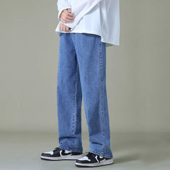 Streetwear Men's Blue Wide Leg Jeans Autumn Style Fashion