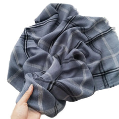 Fashion Scarf Linen Style Plaid Simple Casual