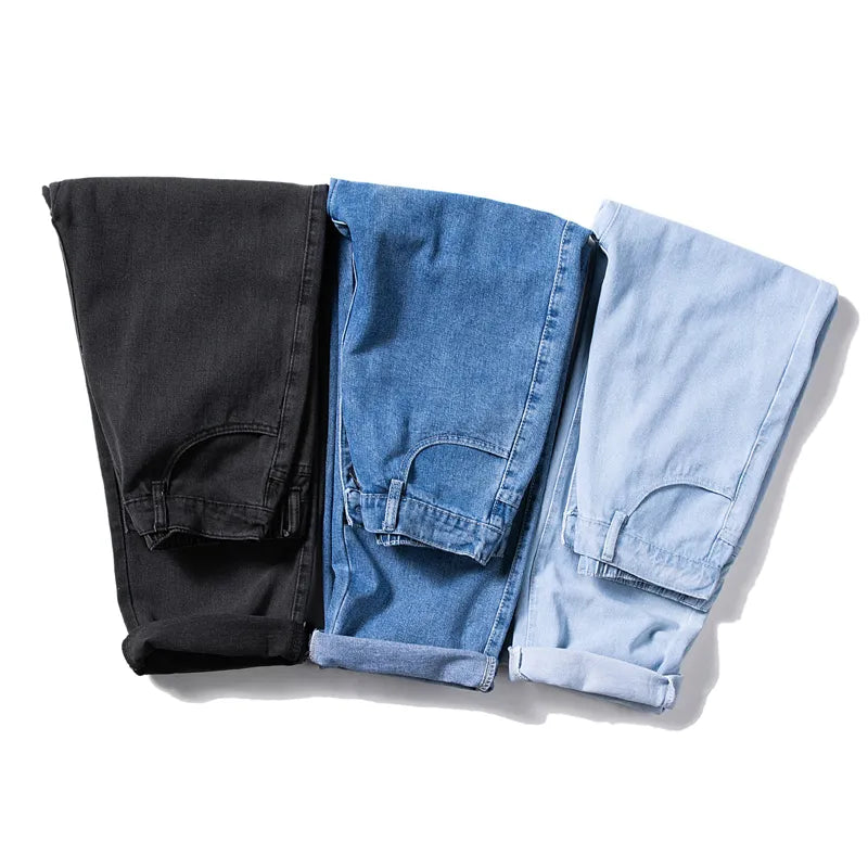 Men Denim Wide-leg Pants Korean Style Straight Baggy Jeans