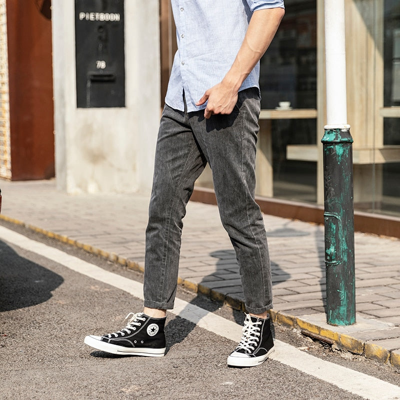 Fashion Streetwear Slim Fit Jeans Denim Trousers