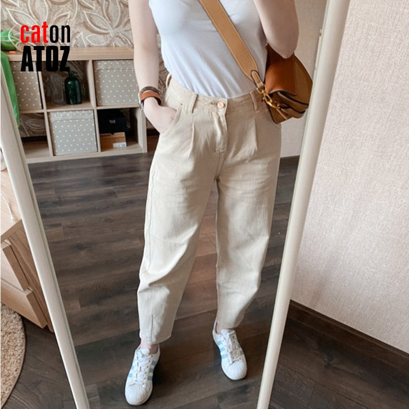 Women's Cargo Pants High Waist Loose Trousers Female