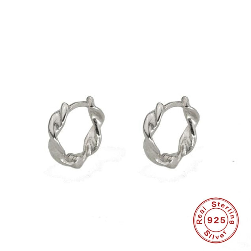 Minimalism Round Heart Pin Crystal Hoop Earrings