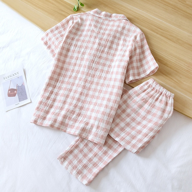 couple short-sleeved trousers pajamas two-piece simple home set