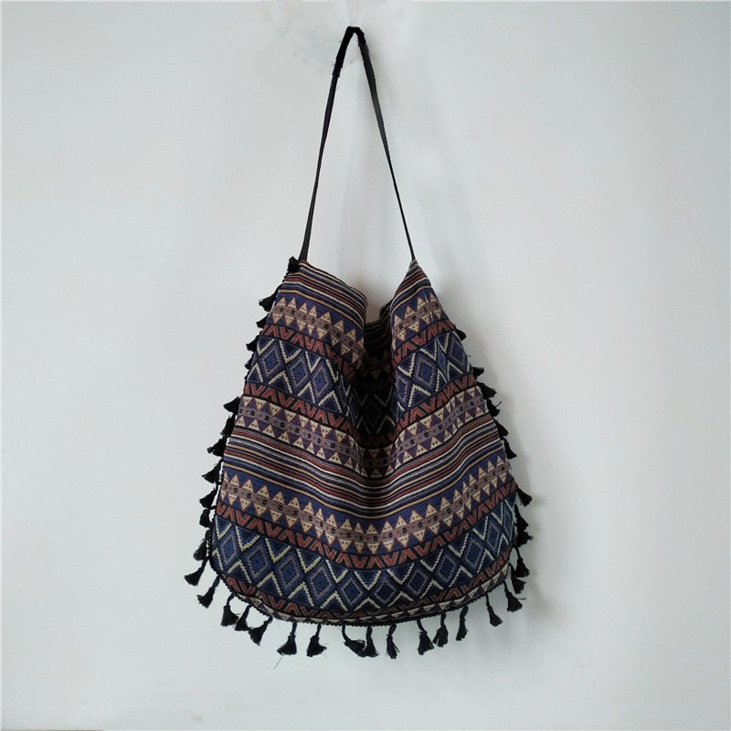 Vintage Bohemian Fringe Shoulder Bag Tassel Boho Hippie Gypsy