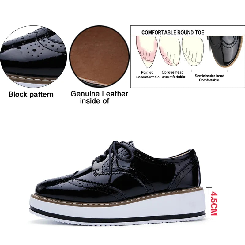 Platform Flats Lace up Classic Footwear Oxford Shoes Lady