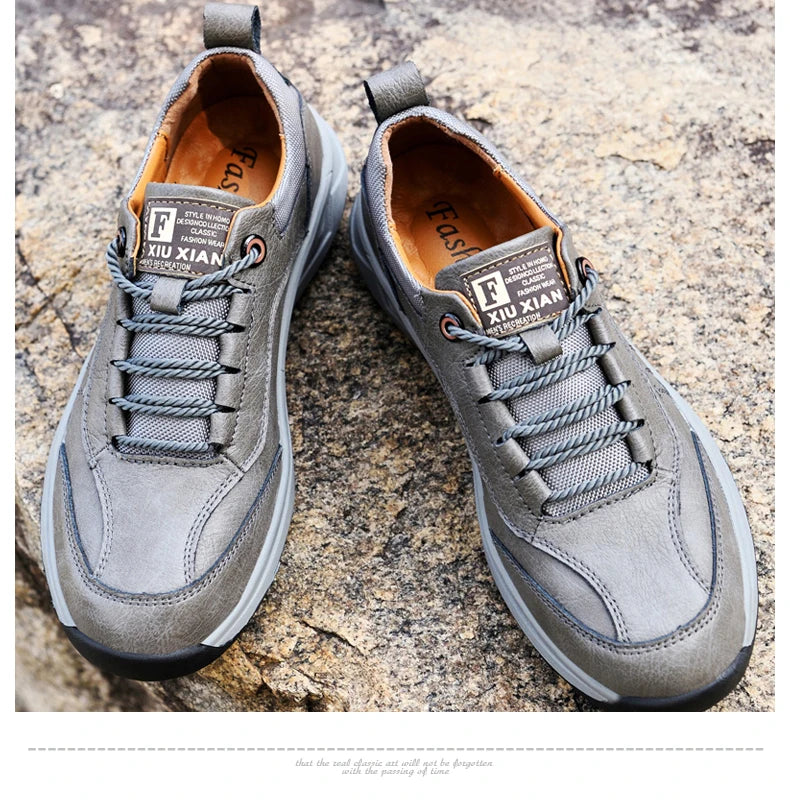 Men Genuine Leather Comfy Outdoor Walking Men Shoes