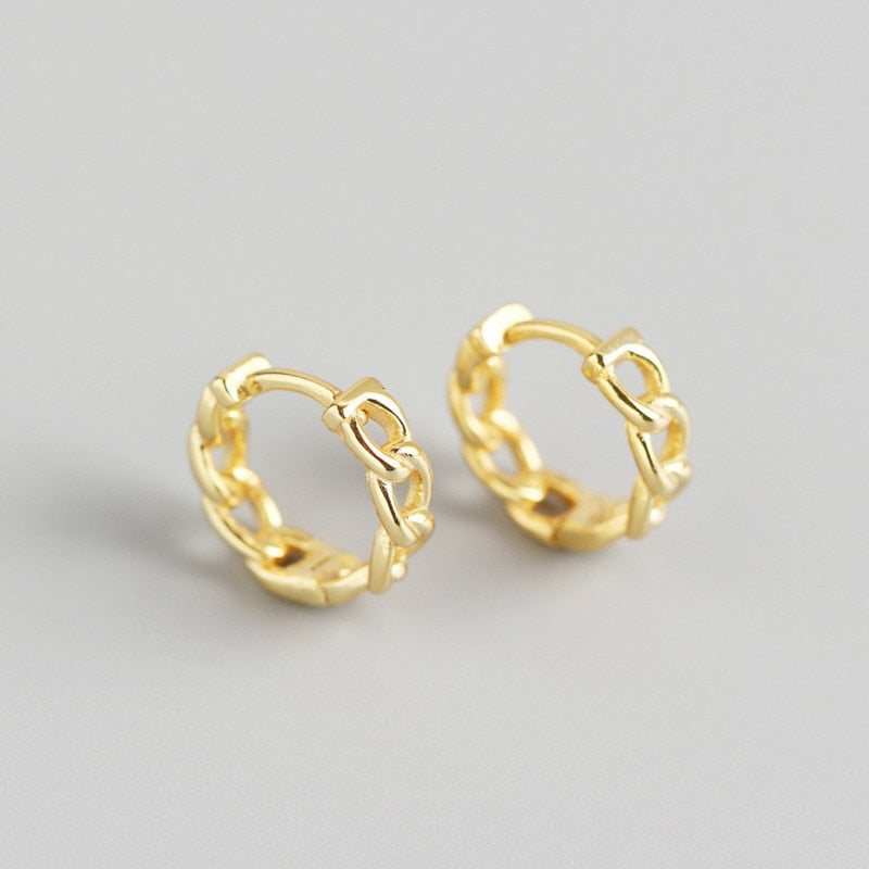 Minimalism Round Heart Pin Crystal Hoop Earrings