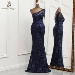 elegant one shoulder evening dress robe de soiree