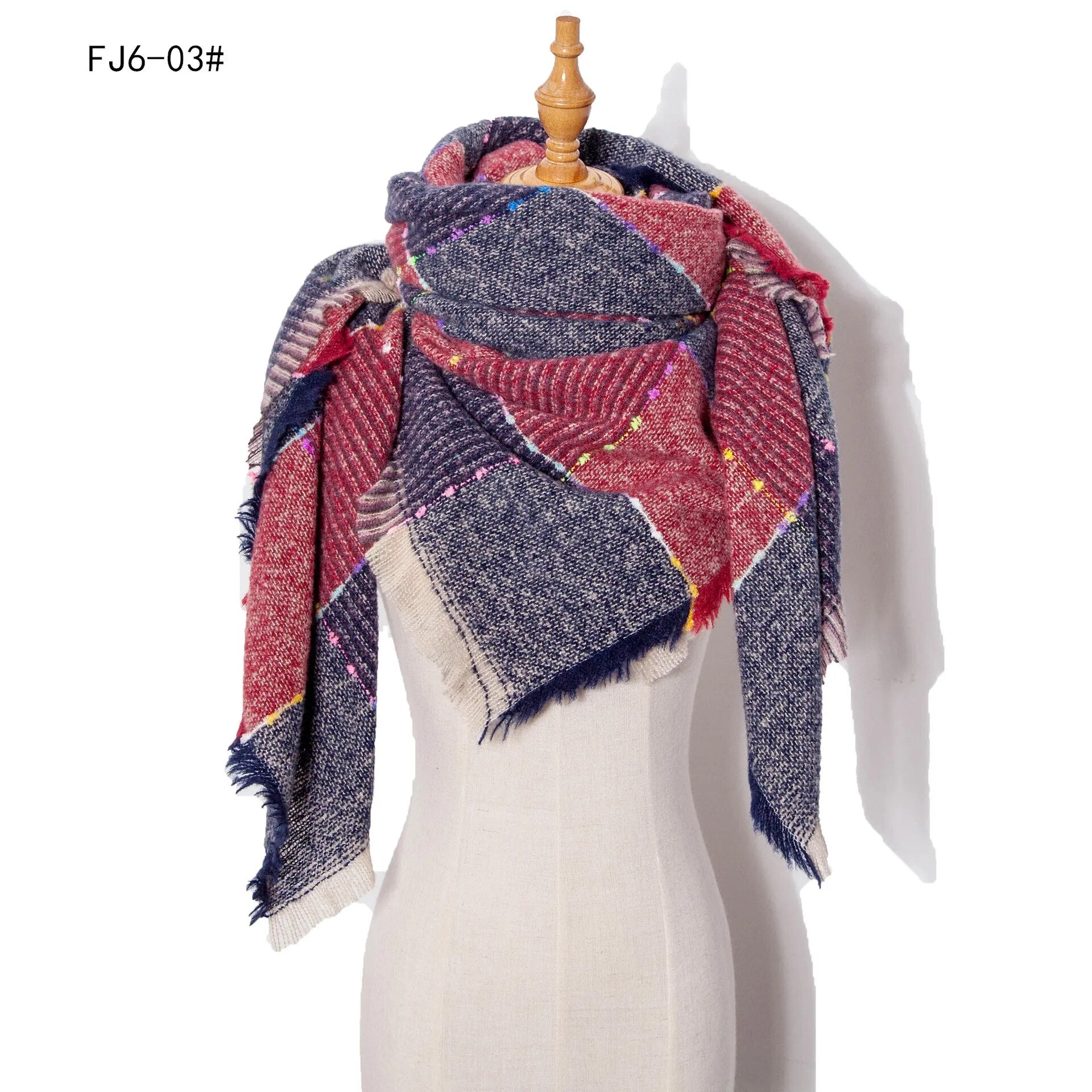 Scarf Triangle Knitted Scarf Casual Plaid