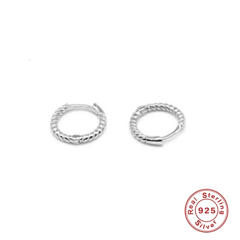 Minimalism Round Heart Pin Crystal Hoop Earrings