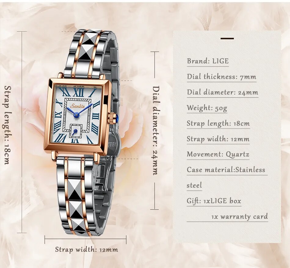 Women Watches Rose Gold Wristwatch Ladies