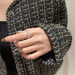 Classic Small Square Zircon Circle Gold Color Rings