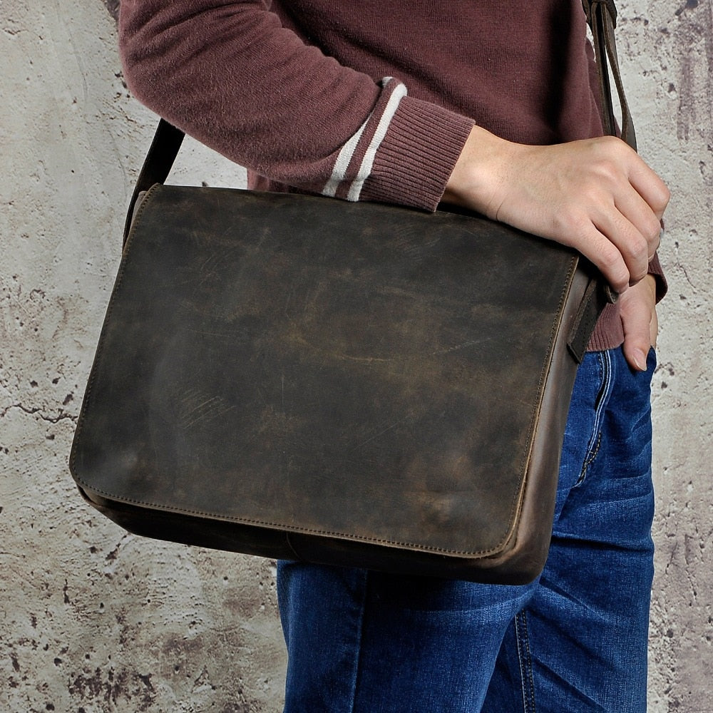 Fashion Real Leather Male Casual Messenger bag