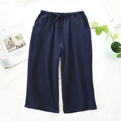 cotton crepe cloth pants large size loose home pants multicolor