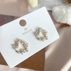 Fashion Jewelry Fresh Cute Hook Drop Oil Flower Stud Earrings