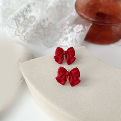 Fashion Red Rose Rhinestone Stud Earrings Flowers Jewelry