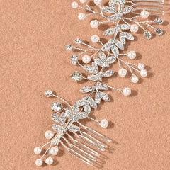 Weave Pearl Crystal Wedding Hair Combs Hair Accessories