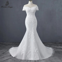 Style mermaid Sweetheart Boat neck wedding dress