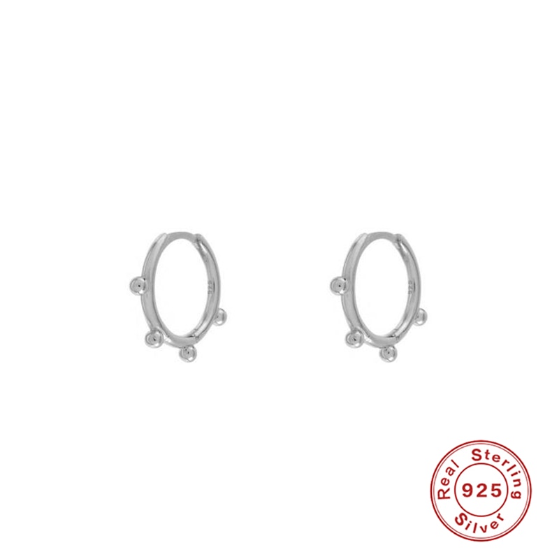 Minimalism Round Heart Pin Crystal Hoop Earrings