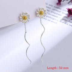 Simple Style Box Chain Tassel Drop Earrings