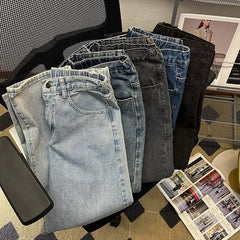 Baggy Jeans Fashion Elastic Waist Classic Style Denim Ankle-Length Pants