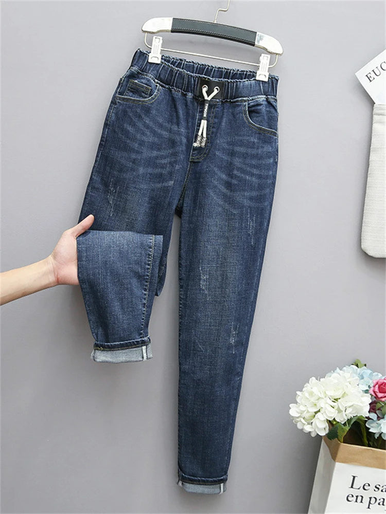 Fashion Large 100kg Casual Loose Female Elastic Waist Oversize