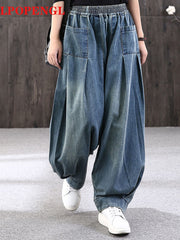 Baggy Oversize Jeans Women Denim Casual Cross Pants Vintage Harem