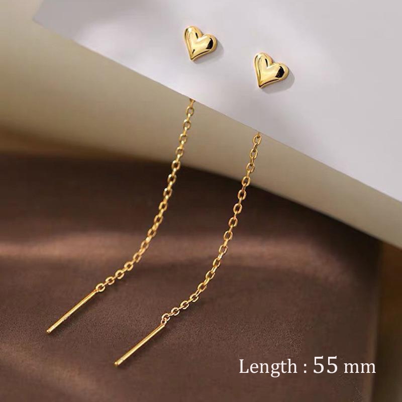 Simple Style Box Chain Tassel Drop Earrings