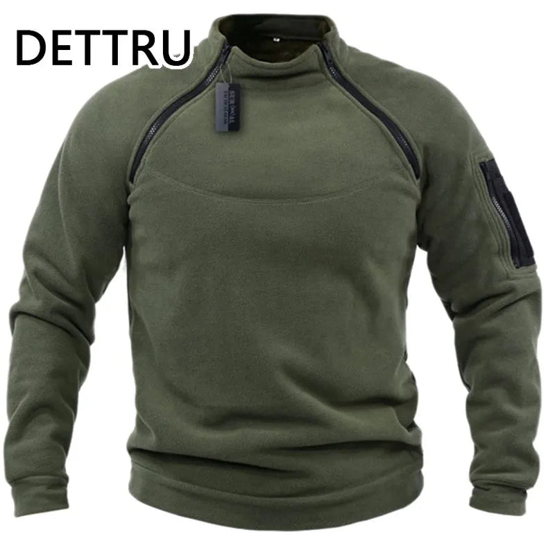 Sweatshirt Fleece Zipper Pullover Fashion Men's Solid Color