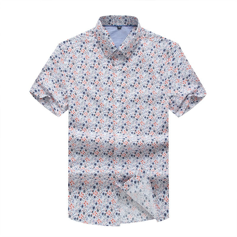 Plus Size Men's Casual Short Sleeve Shirts Clothing Floral Print