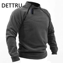 Sweatshirt Fleece Zipper Pullover Fashion Men's Solid Color