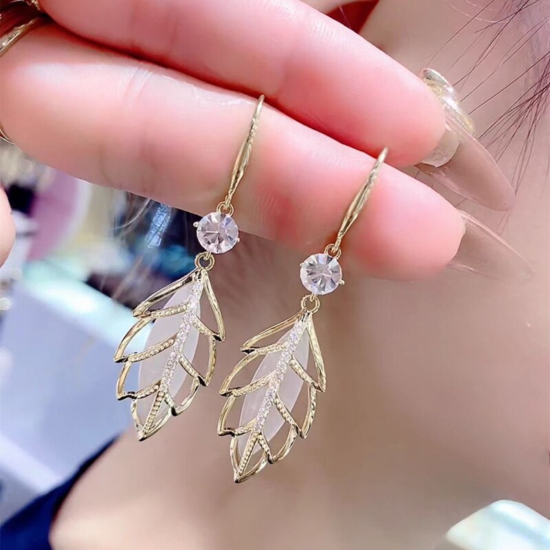 Heart Shape Stud Flowers Tassel Earring