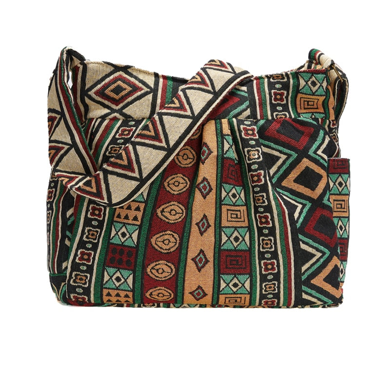 Large Capacity Shoulder Bohemian Style Crossbody Bag Vintage Hobo