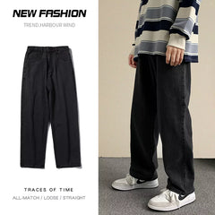 Streetwear Baggy Jeans Men Fashion Loose Straight Wide Leg Pants