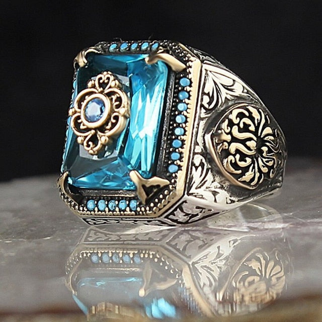 Retro Handmade Turkish Rings for Men Vintage Metal