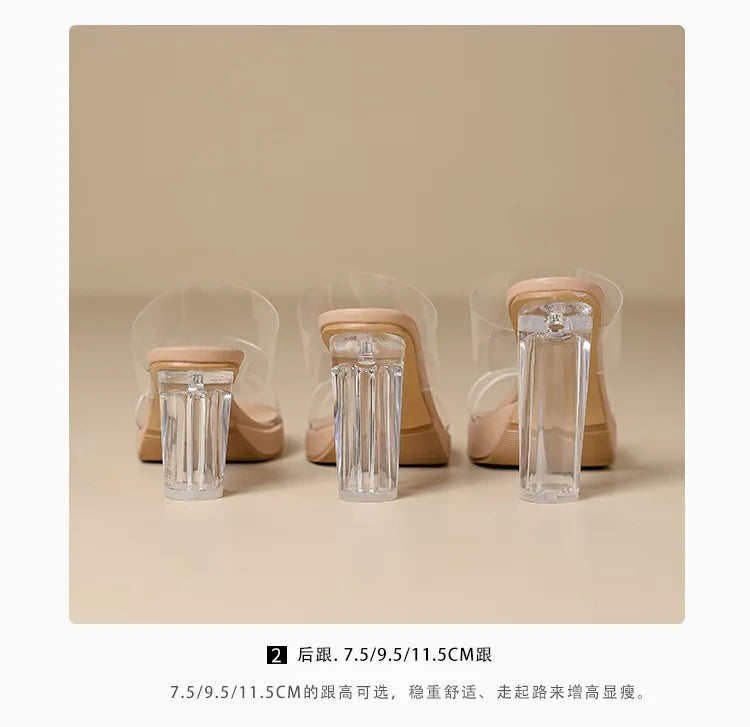 Women Slippers Crystal Platform Sandals Outdoors Super High Heels