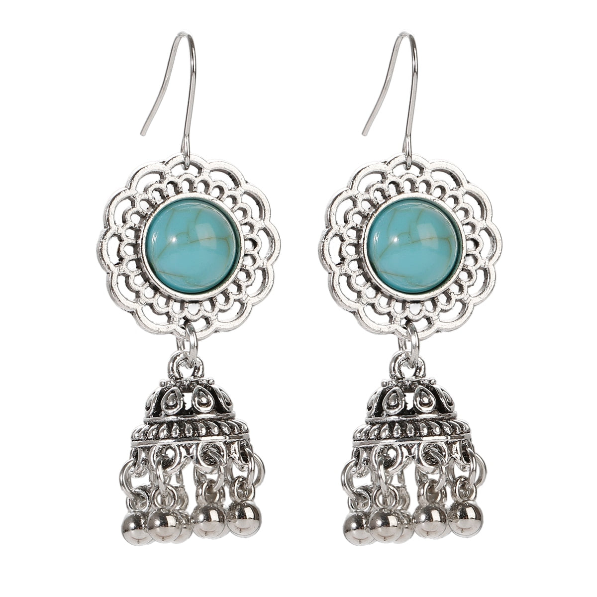 Classic Ethnic Turquoises Water Drop Earrings Bohemian Vintage Jewelry