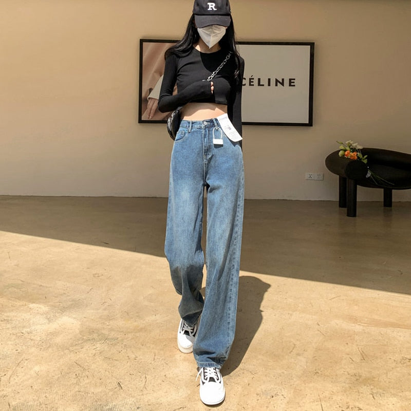 Fashion Jeans Woman Wide Pants Cowboy Pants