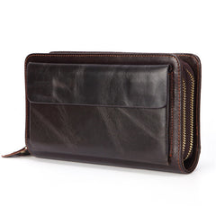 Business Genuine Leather Clutch Wallet Men Long Purse