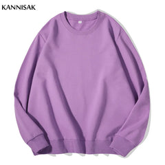 Sweatshirt O-neck Solid Harajuku Pullovers Multicolor Casual