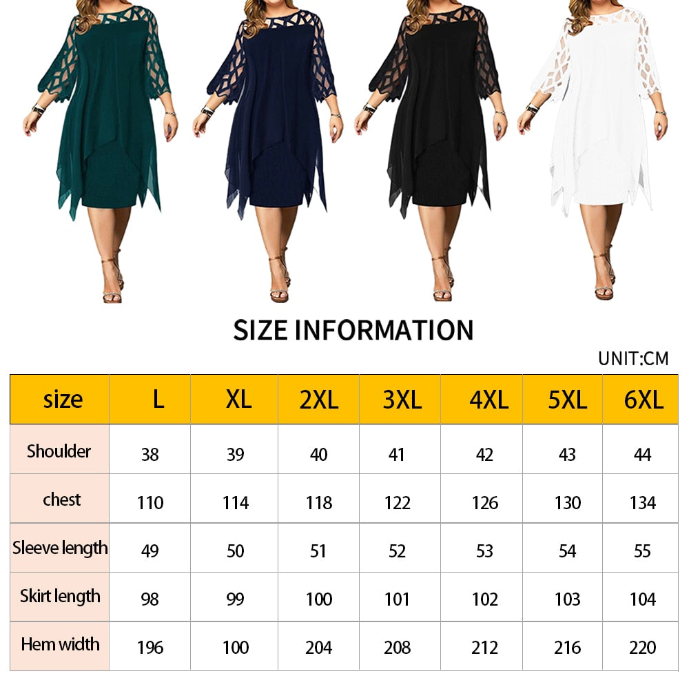 Lace Mesh Elegant Midi Party Dress Loose Long Sleeve