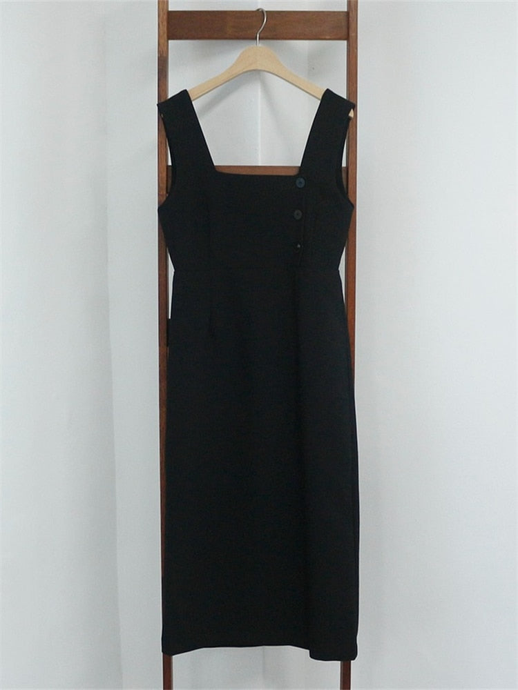 Vintage Dress Split Bodycon Strap Sundress Boho Sleeveless