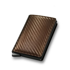 Carbon Fiber Card Holder Men Trifold Mini Wallet