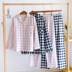 Couple Pajama Set Cotton Long Sleeve Pants Home Wear