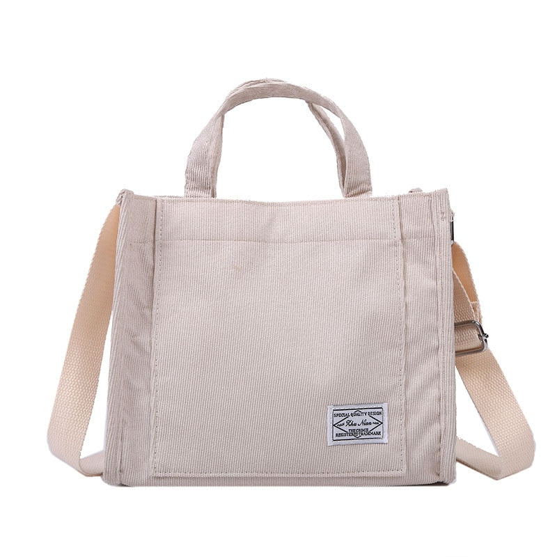 Corduroy Casual Women's Tote Shoulder Bag Retro Bags