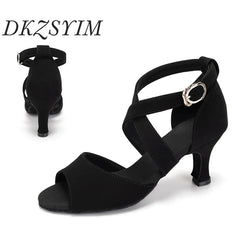 Women Dance Shoes Latin Professional Practice Shoes Soft Heel 5-7cm