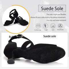 Women Dance Shoes Latin Professional Practice Shoes Soft Heel 5-7cm