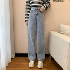 High Waisted Jeans Clothing Straight Leg Denim Pants