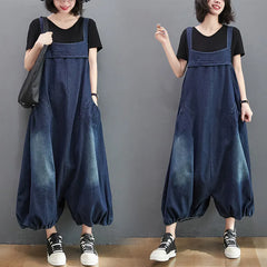 Vintage Style Denim Jumpsuit Clothings Streetwear Suspenders